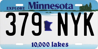 MN license plate 379NYK