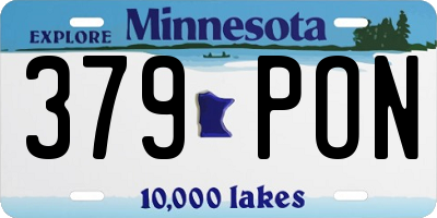 MN license plate 379PON
