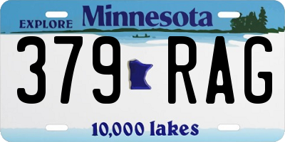MN license plate 379RAG
