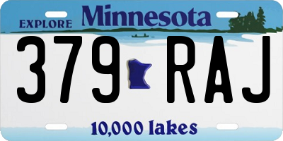 MN license plate 379RAJ