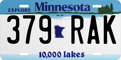 MN license plate 379RAK
