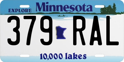 MN license plate 379RAL