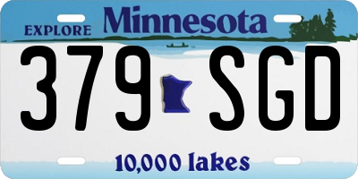 MN license plate 379SGD