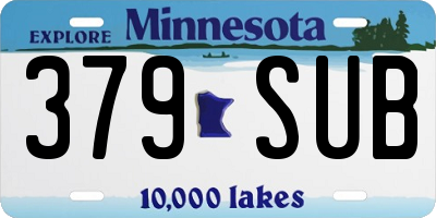MN license plate 379SUB