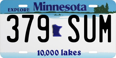 MN license plate 379SUM