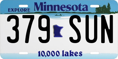 MN license plate 379SUN