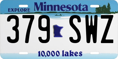 MN license plate 379SWZ