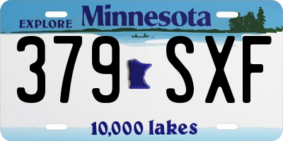 MN license plate 379SXF