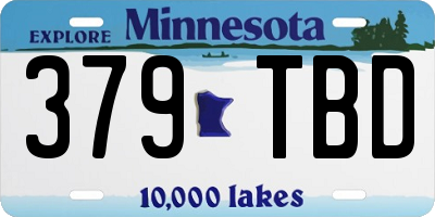 MN license plate 379TBD