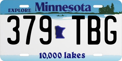 MN license plate 379TBG