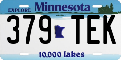 MN license plate 379TEK