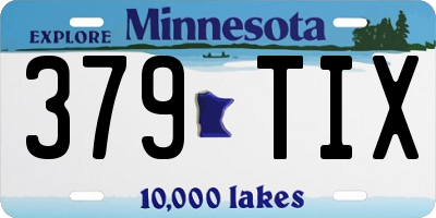 MN license plate 379TIX