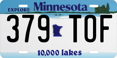 MN license plate 379TOF