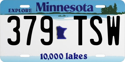 MN license plate 379TSW