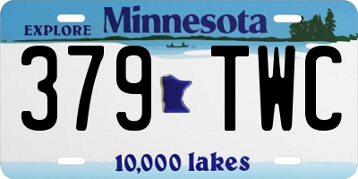 MN license plate 379TWC