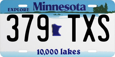 MN license plate 379TXS