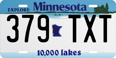 MN license plate 379TXT