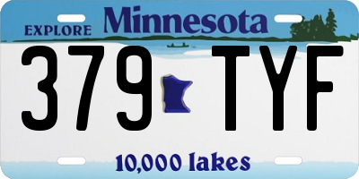 MN license plate 379TYF