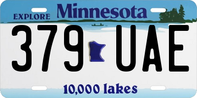 MN license plate 379UAE