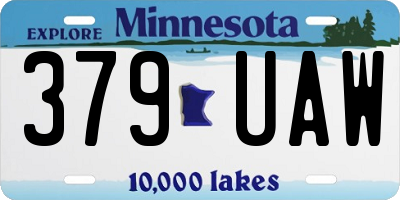 MN license plate 379UAW