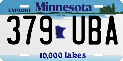 MN license plate 379UBA