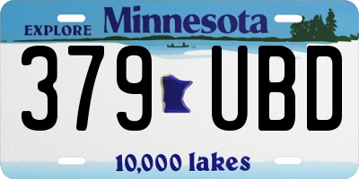 MN license plate 379UBD
