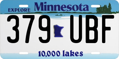 MN license plate 379UBF