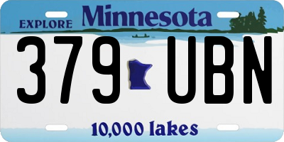 MN license plate 379UBN