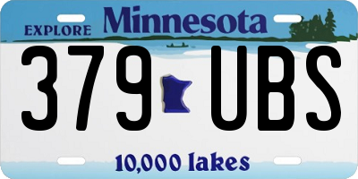 MN license plate 379UBS
