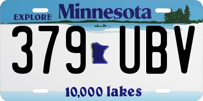 MN license plate 379UBV