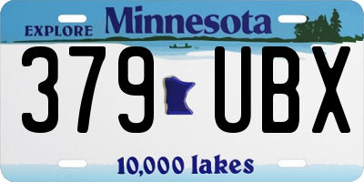 MN license plate 379UBX