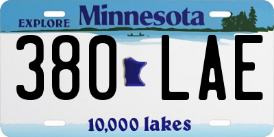 MN license plate 380LAE