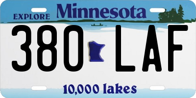 MN license plate 380LAF