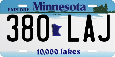 MN license plate 380LAJ