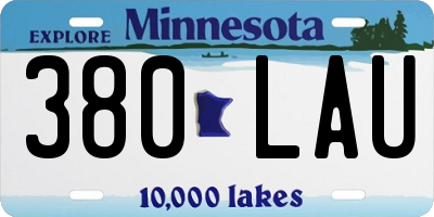 MN license plate 380LAU