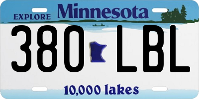 MN license plate 380LBL
