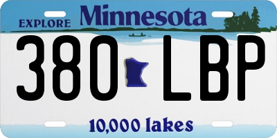 MN license plate 380LBP