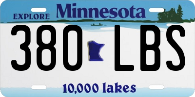 MN license plate 380LBS
