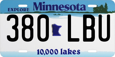 MN license plate 380LBU