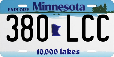 MN license plate 380LCC