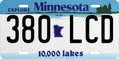 MN license plate 380LCD