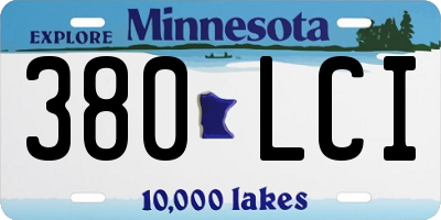 MN license plate 380LCI