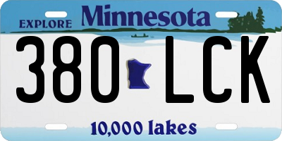 MN license plate 380LCK