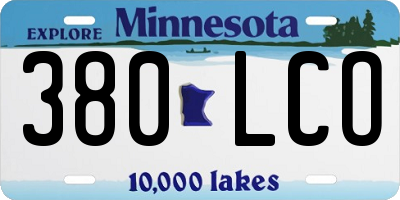 MN license plate 380LCO