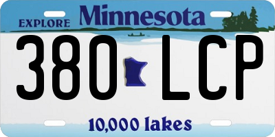 MN license plate 380LCP