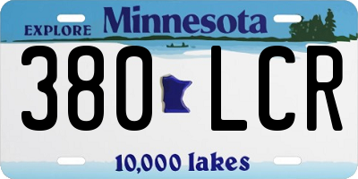 MN license plate 380LCR