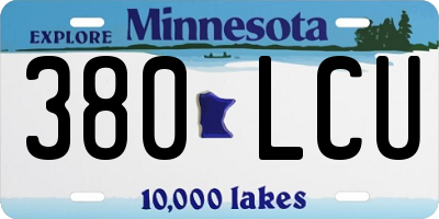 MN license plate 380LCU