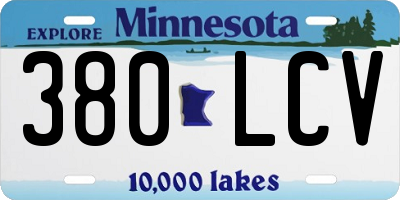 MN license plate 380LCV