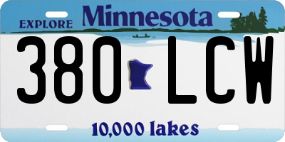 MN license plate 380LCW