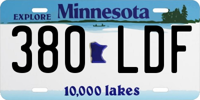 MN license plate 380LDF